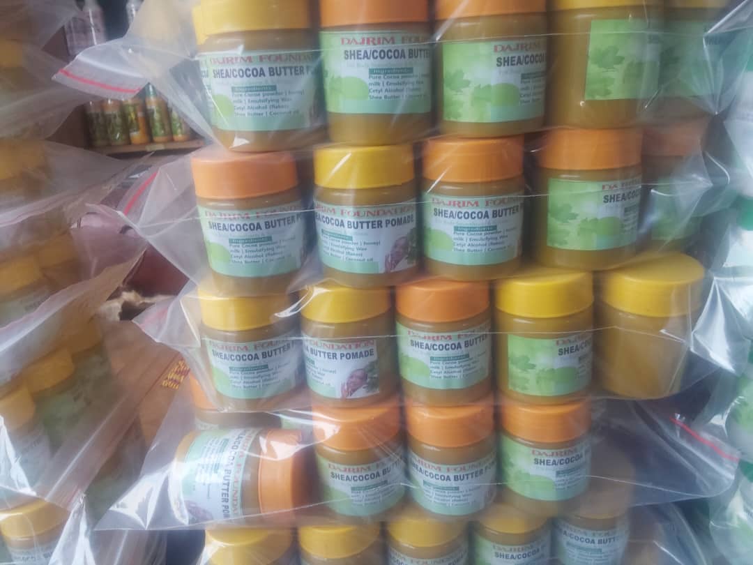Shea cocoa butter product display